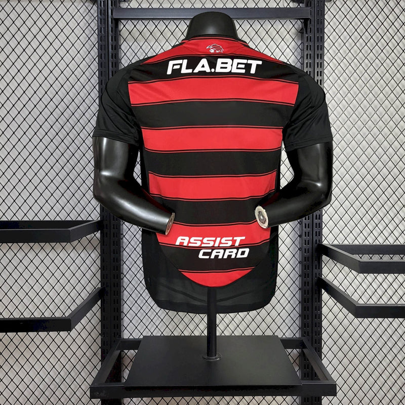 CAMISA VERSÃO PLAYER DO FLAMENGO 24/25 VERMELHO E PRETO