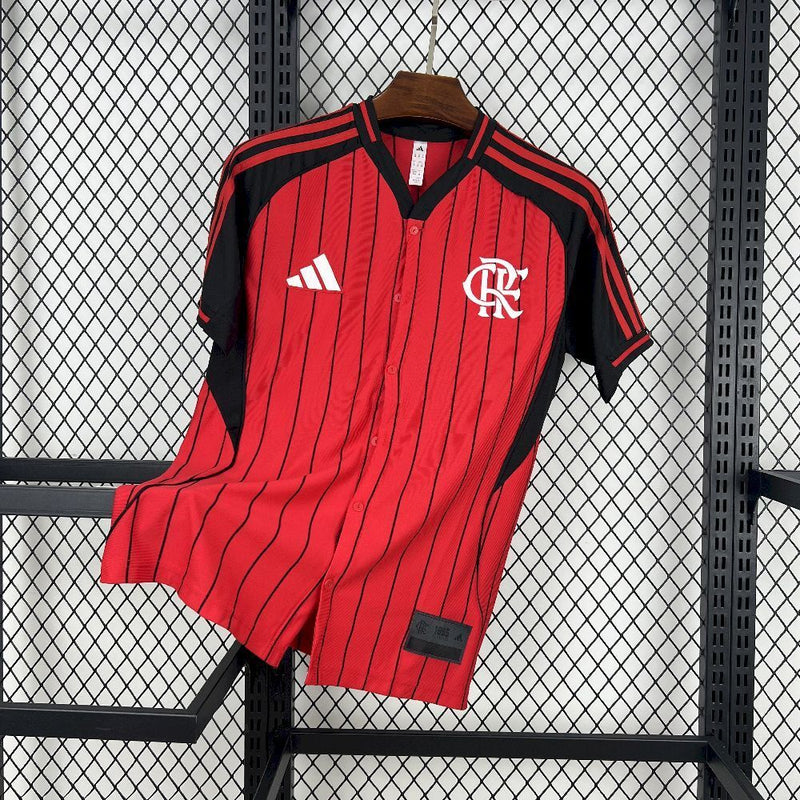 CAMISA DE BASEBOL DO FLAMENGO 25/26 VERMELHO E PRETO