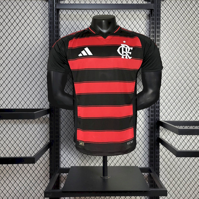 CAMISA VERSÃO PLAYER DO FLAMENGO 24/25 VERMELHO E PRETO